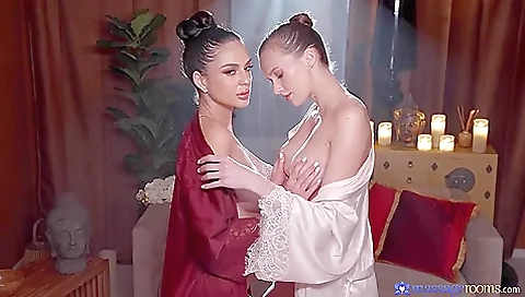 Big Tits Lesbians Romantic Massage