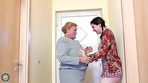 Crissy And Haline In Old Lesbians Having Great Fun With Eachother